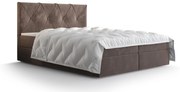 Manželská posteľ  Boxspring 140 cm Athena (hnedá) (s matracom a úložným priestorom). Akcia -20%. Vlastná spoľahlivá doprava až k Vám domov. 1046360