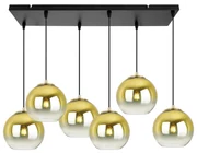Závesné svietidlo Bergen Gold, 6x zlaté/transparentné sklenené tienidlo (fi 15cm)