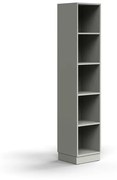 Knižnica QBUS, 4 police, so soklom, 2020x400x400 mm, svetlošedá