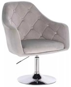 LuxuryForm DESIGN Kreslo ANDORA VELUR na striebornom tanieri - svetlosivé