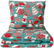 Vianočné posteľné obliečky - motív Perníčková show - 100% bavlna renforcé - 70 x 90 cm + 140 x 200 cm