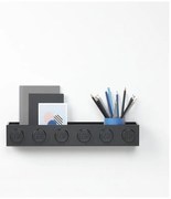 Detská čierna nástenná polička LEGO® Sleek