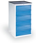 Prístavný dielenský zásuvkový kontajner na náradie GD, 6 zásuviek, 1100 x 570 x 590 mm, modrá