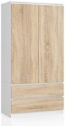 Skriňa S 90 cm 2D 2SZ CLP biela / sonoma