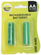 Globo 3300-2E nabíjateľné batérie do solárnych svietidiel Ni-Mh 1,2V, AA 600mAh, 2 ks v blistri