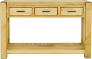 Moderný drevený konzolový stolík s 3 zásuvkami a poličkou 119x35x75 cm
