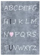 Detský kusový koberec Junior 52106.801 Alphabet grey, 120x170, šedá, detská izba, Dywany Łuszczów
