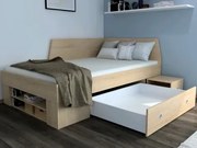 Úložná posteľ so zástenou Junior 120x200 cm, dub sonoma%