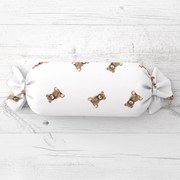 Biante Detský vankúš valec bonbon Sandra SA-531 Medvedíky na bielom 15x40 cm