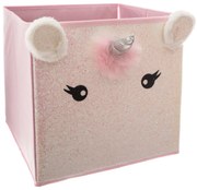 Úložný box Unicorn, 29x29x29 cm, ružová