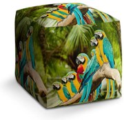 Taburet Cube papagáje na vetve, farebná