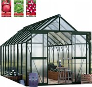 Skleník z polykarbonátu záhradný 5x3 zasúvací silný 490x244 cm 3x5 zelený