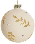 SKLENENÁ VIANOČNÁ BANKA NA STROMČEK SADA 4 KS (FI) 8 CM KRÉMOVÁ