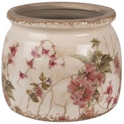 Béžový keramický obal na kvetináč s kvetmi Ľalia S - Ø 12*10 cm