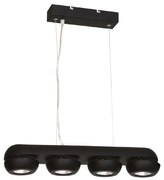 Závesné svietidlo Flare, 4x čierne kovové tienidlo, b