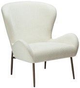 GLAM ČALÚNENÉ LOUNGE KRESLO bone white/antique brass