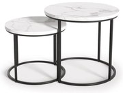 Konferenčný stolík Oreo biely mramor/čierna
