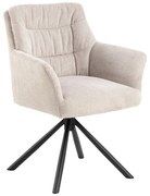 Béžové čalúnené jedálenské kreslo s podrúčkami Alonso – Actona