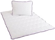 Celoročný paplón prešívaný 140x200 cm s vankúšom STELLA LEVANDUĽA 70x90 cm, biely