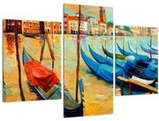Obraz - Prístav v Benátkach (90x60 cm)