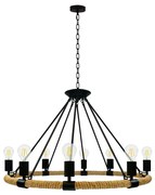 Luster na reťazi ROPE ARTHUR 8xE27/20W/230V