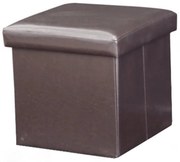 Kondela Skladací taburet, ekokoža tmavohnedá, TELA NEW