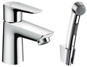 Hansgrohe Talis E, umývadlová batéria s ručnou sprchou Bidette a sprchovou hadicou 160 cm, chrómová, HAN-71729000
