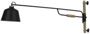 Čierna kovová nástenná lampa s drevom Banu - 120 * 25 * 45 cm