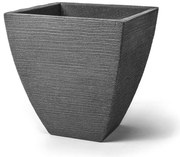 Ryhovaný kvetináč 40 x 40 x H 42 cm sivý