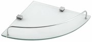 AQUALINE RB115 Rumba sklenená rohová polica 25 x 4,2 x 25 cm, číre sklo