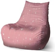 Sedací vak Bean asymetrické srdiečka, ružová