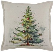 Červená bavlnená obliečka na vankúš s chalúpkami a strapcami - 50*35 cm