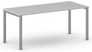 Rokovací kancelársky stôl PRIMO SQUARE, 180x80 cm, sivostrieborná podnož, sivá