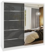 Šatníková skriňa SERENITY 200 cm šedý lesk MGB SERENITY SZP5/0/W/S/0/HIAL