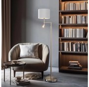 Eglo - LED Stojacia lampa TUNJA 1xE27/60W/230V + LED/2,1W pr. 30 cm chróm/biela EG32514A