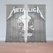 Sablio Záclony METALLICA Lebka Sivá: 2ks 150x250cm
