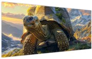 Obraz - Korytnačka a horská krajina (120x50 cm)