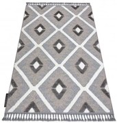 Koberec MAROC P651 Romby marokánsky shaggy sivý / biely