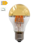 Diolamp Retro LED Filament zrkadlová žiarovka A60 6W/230V/E27/2700K/690Lm/180°/DIM, zlatý vrchlík