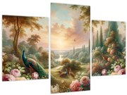 Obraz - Pávy v záhrade (90x60 cm)