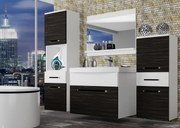 Kúpeľňový nábytok Belini eben kráľovský / biely mat + umývadlo + zrkadlo  ROD M 5/0/W/HKW/0/ZW