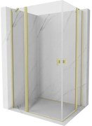 Mexen Mist Duo, 2-krídlový sprchový kút 100 x 70 cm, číre sklo, zlatá matná, 8A4-100-070-55-00