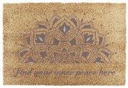 Rohožka z kokosového vlákna 60x90 cm Find Your Inner Peace – Artsy Doormats
