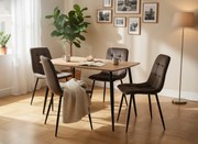 Noela Jedálenský set VILIS 120 + 4x stolička ARIA hnedá