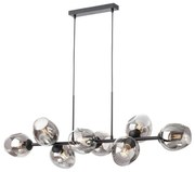 Redo 01-2622 - Luster na lanku PIERCE 8xE27/42W/230V čierna/dymová