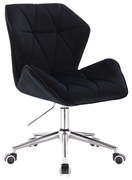 LuxuryForm DESIGN Stolička MILANO MAX VELUR na striebornej podstave s kolieskami - čierna