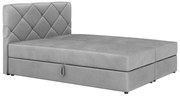 Manželská posteľ Boxspring 140x200 cm Karum (svetlosivá) (s roštom a matracom). Akcia -20%. Vlastná spoľahlivá doprava až k Vám domov. 1007775