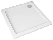 Cerano Piato, štvorcová sprchová vanička z liateho mramoru 76x76 cm, biela matná, CER-CER-476936