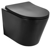 Gamma Mut, závesná WC misa 48x37 cm Rimless s pomaly padajúcim sedadlom, čierna matná, GMA-MUT201-BK