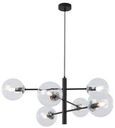 Závesne svietidlo Paris, 6x číre sklenené tienidlo, B/CH, X